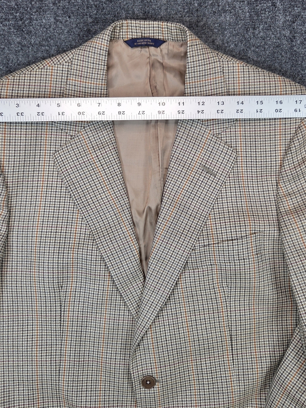 Brooks Brothers Men's 40S‎ Wool Houndstooth Blazer - Tan & Brown - Picture 6 of 12